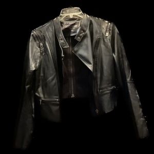 LALA Anthony Faux Leather Zipper Jacket